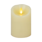 Luminara ivory scalloped-edge flameless candle packaging shows safe decorative lighting.