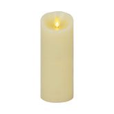 Luminara ivory scalloped-edge flameless candle with moving flame for safe, elegant centerpiece décor