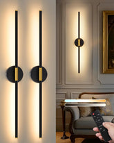 Lumiquesce 24-inch battery sconce front view enhances living room ambience