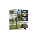 LumiZen solar address sign double-sided for clear nighttime visibility from any angle.