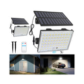 LumiZen outdoor solar lights with motion sensor illuminate entryways at night.