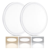 LUMLLSAJI 2-pack LED flush mount ceiling light in 12-inch size for bedrooms and kitchens.