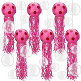 Lunmon jellyfish lanterns rose red 8 inch with rotating tentacles for playful party decor