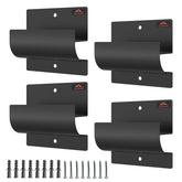 Lusheer ladder hangers on a garage wall for tidy ladder storage.