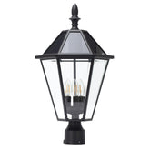 LUTEC 12513LE4-SL LED post solar light illuminating outdoor pathways