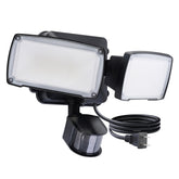 LUTEC 21W plug-in motion sensor light front view shows bright energy-saving outdoor illumination