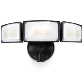 LUTEC 75W flood light mounted outdoors for garage illumination and safety
