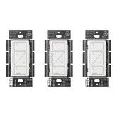 Lutron Caseta original dimmer on wall enabling smooth LED dimming for cozy evenings.