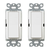 Lutron Claro white on/off switch with large paddle for easy control.