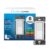 Lutron Claro Caseta white smart switch front view for seamless living room lighting control