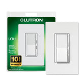 Lutron Diva dimmer wallplate enables easy, compatible lighting control across LED and incandescent bulbs.