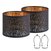 Luvkczc black drum lampshade with hollow-carved design for a bold room accent