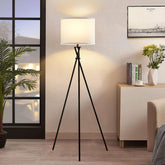 Luvkczc floor lamp 61-inch tall tripod with white shade for spacious living rooms.