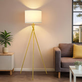 Luvkczc gold tripod floor lamp stands 61 inches tall for broad room illumination.