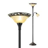 Luvkczc torchiere lamp with etched glass shade for warm living room ambience