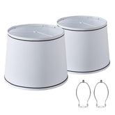 Luvkczc white bedside lampshade set 2 front view for table lamps.