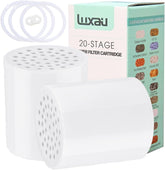 Luxau 2pc 20-stage shower filter cartridge ready for universal fit.