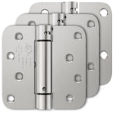 Luxbaro 3-pack self-closing hinges on a 4-inch door showing automatic closing action