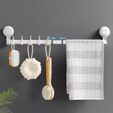 LUXEAR suction cup towel bar 24-inch holds towels securely on smooth surfaces