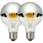 LUXON half chrome bulb with glare-free design for comfortable vanity lighting