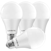 LUXRITE A19 bulb with 1600 lumens delivering bright, even room lighting.