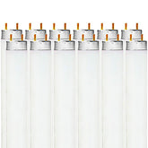 Luxrite F32T8 bulb front view, energy-efficient 32W replacement for T8 fixtures.
