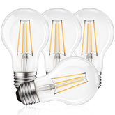 Luxrite Vintage A19 LED bulbs with glass filament for classic Edison look