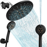 Luxsego dual rain shower head with 8-8 inch wide coverage for full-body rinse