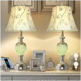 LuxSight Bedside Lamp Set 2 base, sturdy 27-inch silhouette for secure bedside placement