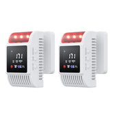 LUXY SONIC carbon monoxide detector front view with clear LED indicators for quick alerts.