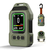 Lwuey portable CO detector designed for travel convenience and safety.