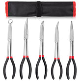 Lyhubmh five-piece bent nose pliers with 11-inch straight nose for deep reach in tight spaces