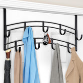 LYNK Professional Home 9-hook over door hanger organizes scarves and accessories.