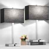 Lynnoland bedside lamps set two for coordinated nightstand lighting