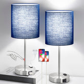 Lynnoland bedside lamps with touch control and USB outlet for convenient charging.