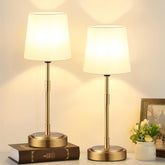 Lynnoland cordless table lamps 2-pack showing base and shade for cord-free ambient lighting