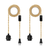 LYOOWNG plug-in pendant light cord with 15ft hemp rope for flexible hanging decor.