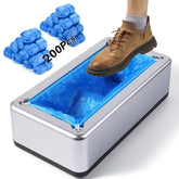 LyshiYi shoe covers dispenser in silver with front view for quick access.