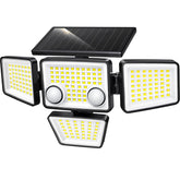 LYWALT solar outdoor lights with motion sensor illuminate entryways at night.