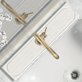 Lyxel faucet mat fast-drying close-up showing quick water absorption for a dry countertop