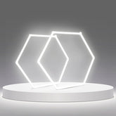 LZHOME LED hexagon garage light with wide panel for bright general illumination.