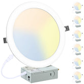 LZHOME six-pack 8 inch LED downlights for even living room illumination.