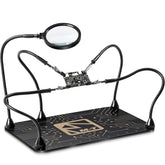 M-T Helping Hands with magnetic base provides stable support for precise soldering.
