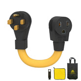 M1A2 welder adapter cord close-up: NEMA 14-50P to 6-50R for stable power.