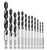 MACXCOIP Brad Point drill set close-up showing hex shank for precise drilling in wood