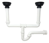 MADOL sink drain kit with metal strainer baskets for double-bowl drains adds debris protection