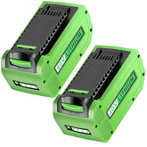 MAFACBAC Greenworks 40V 6Ah battery, side view, designed for extended lawn tasks