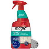 MAGIC Grout Cleaner bottle pour demonstrating fast-acting stain lifting.