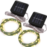 Magicnight solar garden light with green wire blends into greenery for discreet daytime decor