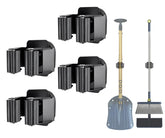 MagitcSee upgraded magnetic broom holder wall mount, four-pack for space-saving storage.